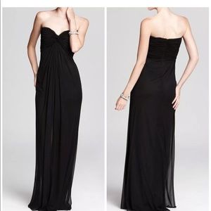 Black strapless gown